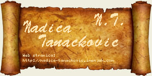 Nadica Tanacković vizit kartica